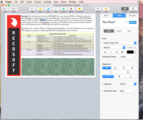 Convert PDF to Pages on Mac